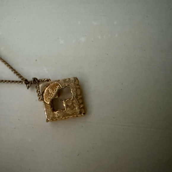 Vintage Givenchy Gold Logo Necklace **missing Stones - Picture 3 of 4